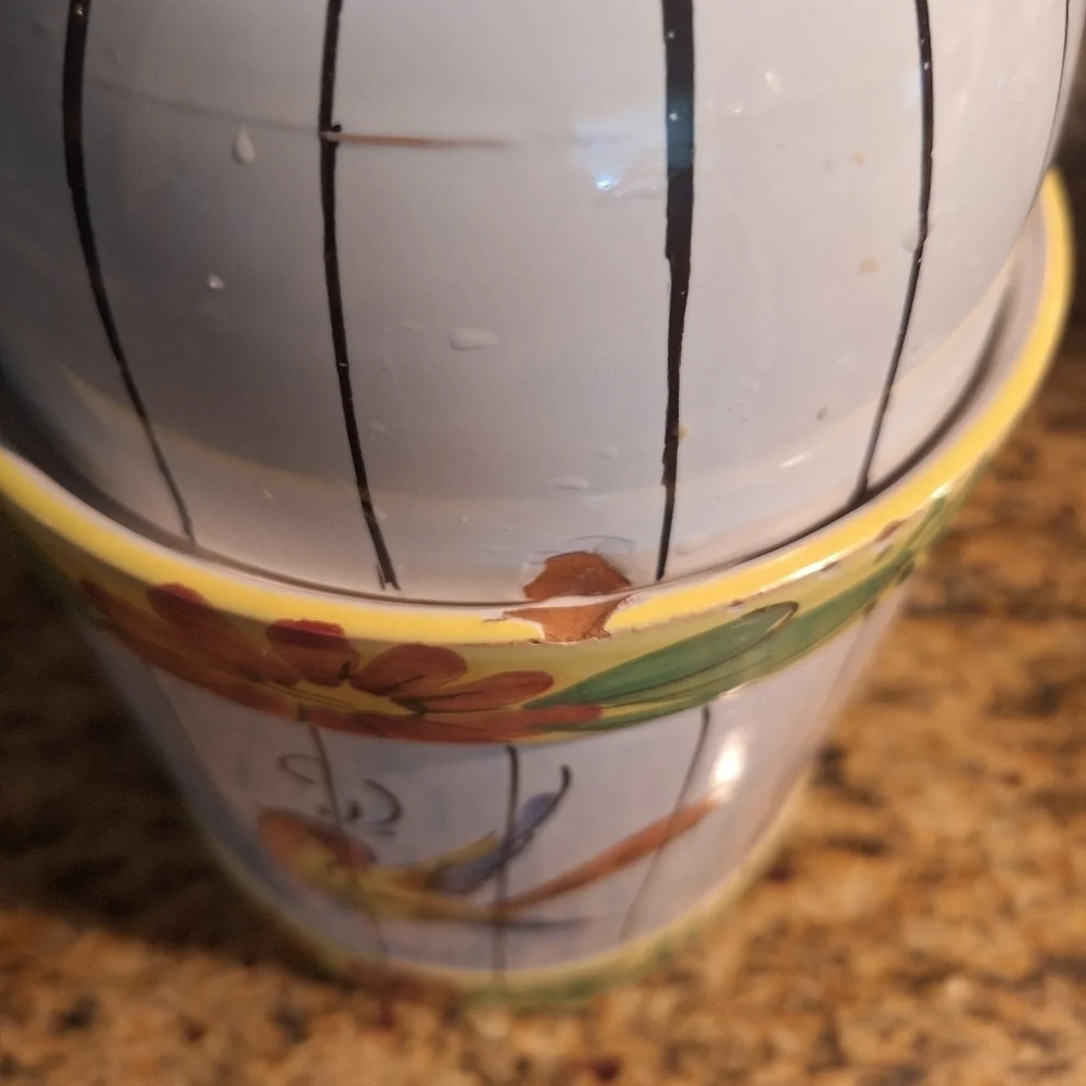 Italian Handpainted Biscuit canister